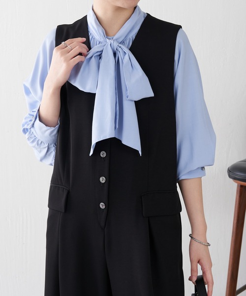 COLLAGE GALLARDAGALANTE（コラージュガリャルダガランテ）の「ジレオールインワン（つなぎ/オールインワン・レディース・ブラック/ベージュ・FREE）」の4枚目の写真