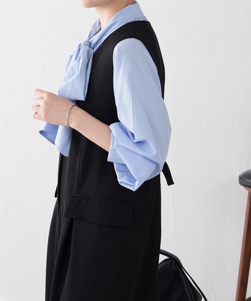 COLLAGE GALLARDAGALANTE（コラージュガリャルダガランテ）の「ジレオールインワン（つなぎ/オールインワン・レディース・ブラック/ベージュ・FREE）」の5枚目の写真