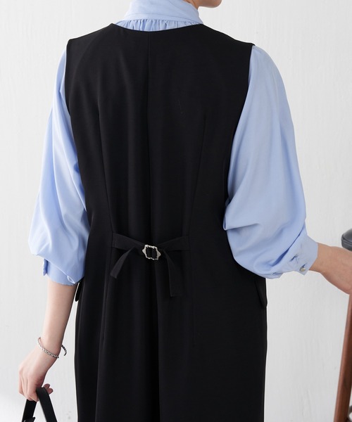 COLLAGE GALLARDAGALANTE（コラージュガリャルダガランテ）の「ジレオールインワン（つなぎ/オールインワン・レディース・ブラック/ベージュ・FREE）」の6枚目の写真