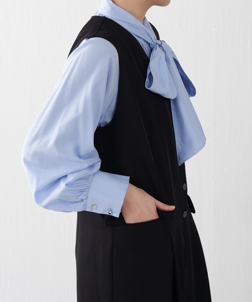 COLLAGE GALLARDAGALANTE（コラージュガリャルダガランテ）の「ジレオールインワン（つなぎ/オールインワン・レディース・ブラック/ベージュ・FREE）」の7枚目の写真