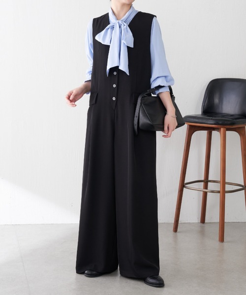 COLLAGE GALLARDAGALANTE（コラージュガリャルダガランテ）の「ジレオールインワン（つなぎ/オールインワン・レディース・ブラック/ベージュ・FREE）」の21枚目の写真