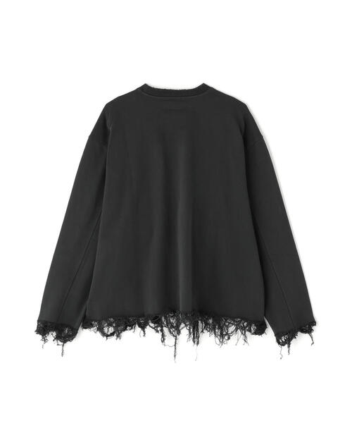 DANKE SCHON(ダンケシェーン)の「DankeSchon/ダンケシェーン/CUT FRINGE SWEAT CREWNECK BLACK(スウェット・レディース・ベージュ/ブラック・M/L)」の9枚目の写真