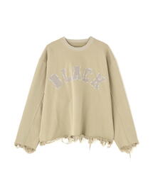 DankeSchon/ダンケシェーン/CUT FRINGE SWEAT CREWNECK BLACK