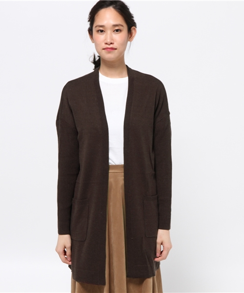 LBC(エルビーシー)の「12Gアンゴラブレンドロングカーディガン (カーディガン/ボレロ・レディース・オフホワイト/グリーン/ブラウン・MEDIUM/LARGE)」の3枚目の写真