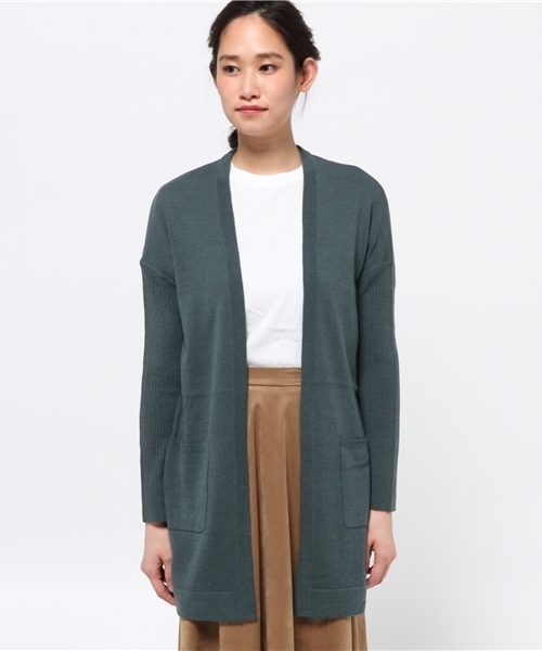 LBC(エルビーシー)の「12Gアンゴラブレンドロングカーディガン (カーディガン/ボレロ・レディース・オフホワイト/グリーン/ブラウン・MEDIUM/LARGE)」の1枚目の写真