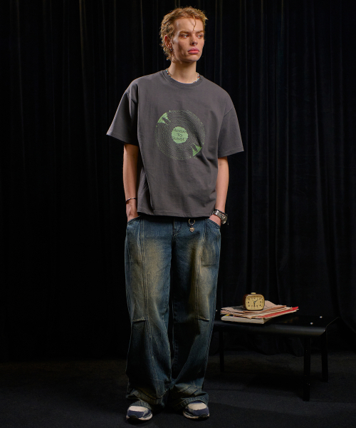 MIDSUN(ミッドサン)の「Midnight Vinyl Tee Shirt-Charcoal(Tシャツ/カットソー・レディース・その他・MEDIUM/LARGE)」の3枚目の写真