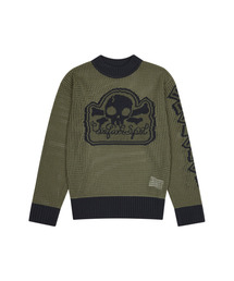 SAFARISPOT（サファリスポット）の「マルチスカルメッシュニット（オリーブ/ネイビー）（ニット/セーター）」