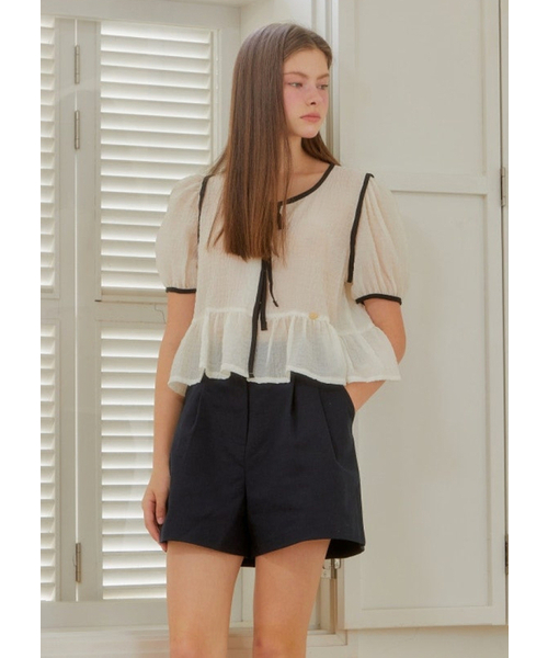 ANOETIC(アノエティック)の「ANC GOLD BUTTON BERMUDA PANTS_NAVY(その他パンツ・レディース・その他・MEDIUM/SMALL)」の3枚目の写真
