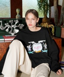 VLETI（ブレッティ）の「Art Work Printing Crop Sweatshirt (Black)（スウェット）」