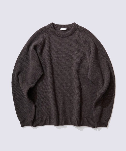 ATON（エイトン）の「【ATON/エイトン】LAMBS WOOL CREWNECK SWEATER（ニット/セーター・メンズ・ブラック/マルチ/ブラウン・4/6）」の8枚目の写真