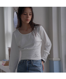 Slim U-neck Long Sleeve [Ivory]