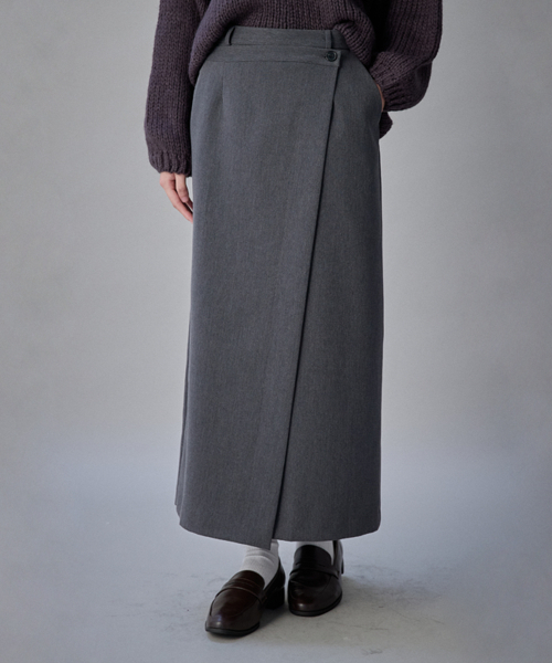 COQUET（コケット）の「Coquet Layered Wrap Skirt Ash Grey（スカート・レディース・チャコールグレー・SMALL/MEDIUM）」の3枚目の写真