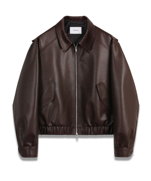 DOFFSEPT(ドフセプト)の「FAUX Leather Crop Bomber in Brown(ライダースジャケット・レディース・その他・FREE)」の2枚目の写真