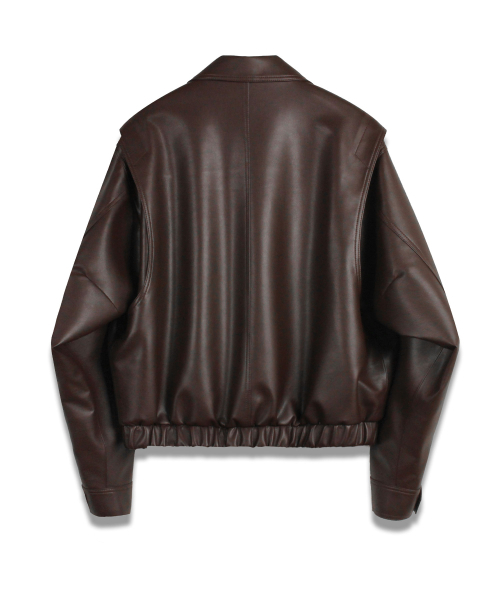 DOFFSEPT(ドフセプト)の「FAUX Leather Crop Bomber in Brown(ライダースジャケット・レディース・その他・FREE)」の3枚目の写真