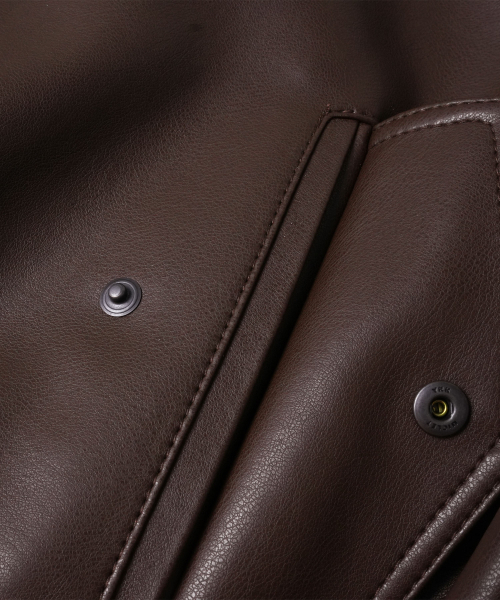 DOFFSEPT(ドフセプト)の「FAUX Leather Crop Bomber in Brown(ライダースジャケット・レディース・その他・FREE)」の7枚目の写真