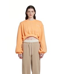 Logo Cropped Sweatshirt_Orange