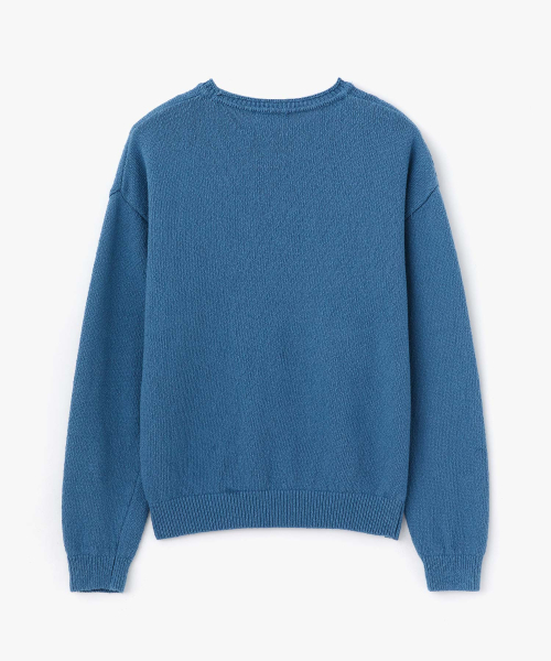 WMC(ダブリューエムシー)の「スローガン刺繍ニット_BLUE(ニット/セーター・メンズ・ブルー・MEDIUM/LARGE/X-LARGE)」の2枚目の写真