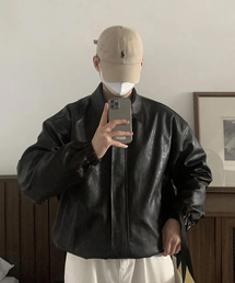 NUS（ナス）の「YEI カラーレザージャケット (ブラウン)（ライダースジャケット）」