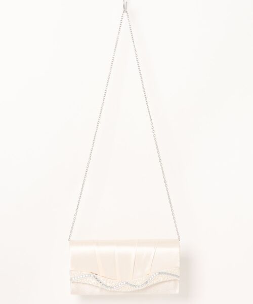 STRAWBERRY-FIELDS（ストロベリーフィールズ）の「【ZOZOTOWN限定】パールビーズサテンクラッチバック（クラッチバッグ・レディース・ブラック/ベージュ・FREE）」の3枚目の写真