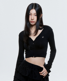 DAUSPICE（ディーオスピス）の「(DUC) V-Neck Crop Cardigan Black（カーディガン/ボレロ）」