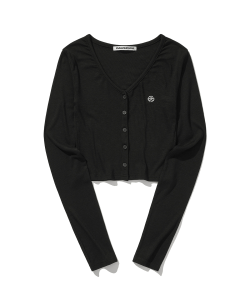 DAUSPICE(ディーオスピス)の「(DUC) V-Neck Crop Cardigan Black(カーディガン/ボレロ・レディース・ブラック・FREE)」の4枚目の写真