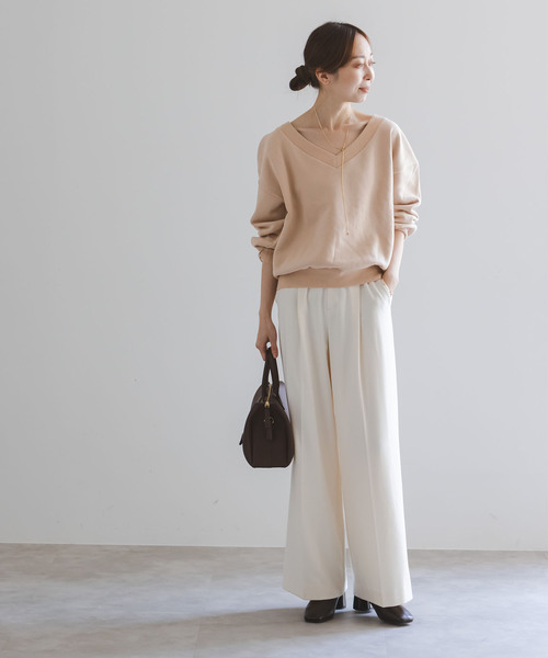 Noble（ノーブル）の「Vネックオーバースウェット（スウェット・レディース・モカ/ベージュ・FREE）」の16枚目の写真