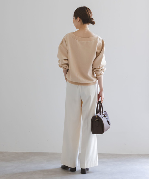 Noble（ノーブル）の「Vネックオーバースウェット（スウェット・レディース・モカ/ベージュ・FREE）」の9枚目の写真