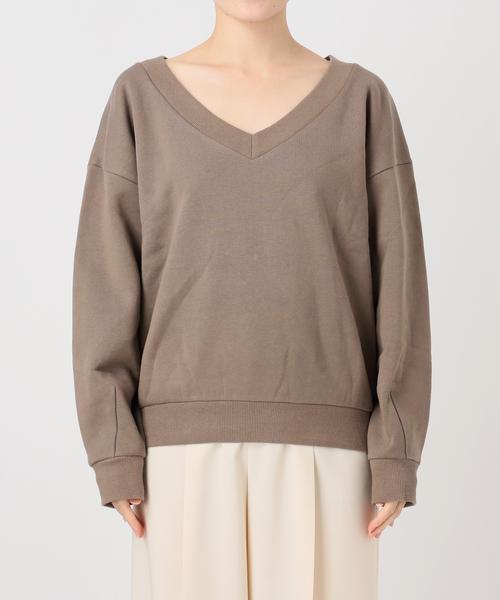 Noble（ノーブル）の「Vネックオーバースウェット（スウェット・レディース・モカ/ベージュ・FREE）」の8枚目の写真