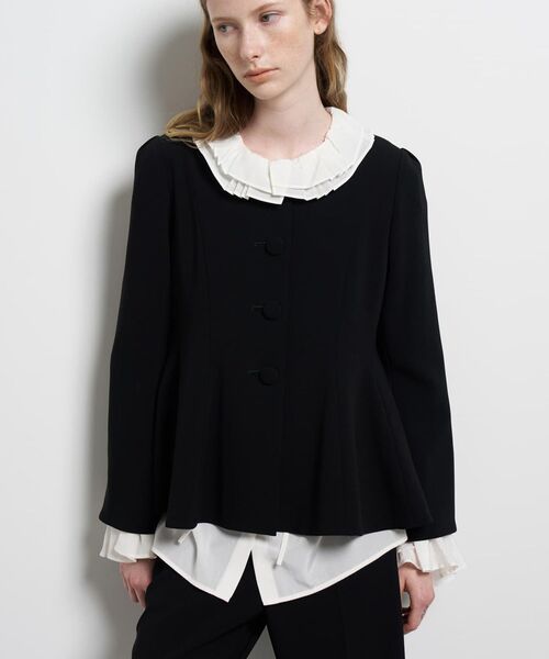 トリアセテートペプラムジャケット（その他アウター）｜LANVIN en Bleu