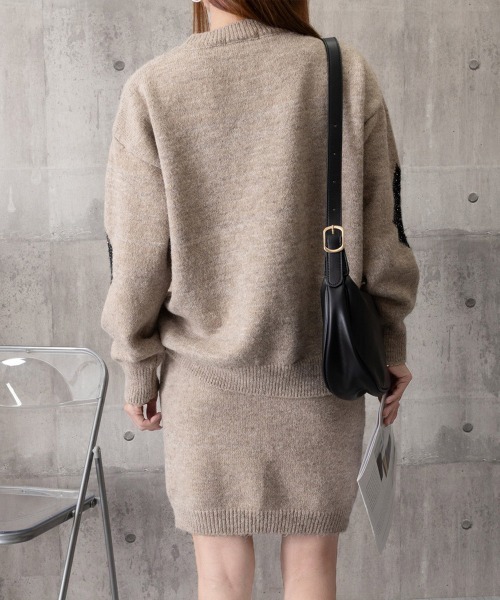 Miniministore(ミニミニストア)の「スパンコールニットセットアップ きれいめ(セットアップ・レディース・モカ/グレー/アイボリー/ダークグレー・FREE)」の16枚目の写真