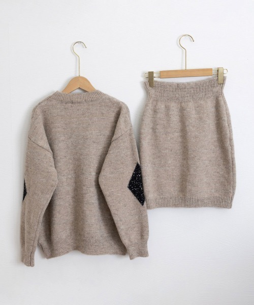 Miniministore(ミニミニストア)の「スパンコールニットセットアップ きれいめ(セットアップ・レディース・モカ/グレー/アイボリー/ダークグレー・FREE)」の19枚目の写真