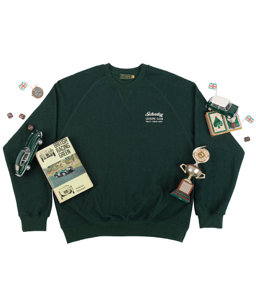 SATURDAY LEISURE CLUB（サタデーレジャークラブ）の「Leisure Reverse Terry Raglan Sweatshirt (Unisex) - British Racing Green（スウェット・レディース・その他・MEDIUM/LARGE/X-LARGE）」の2枚目の写真