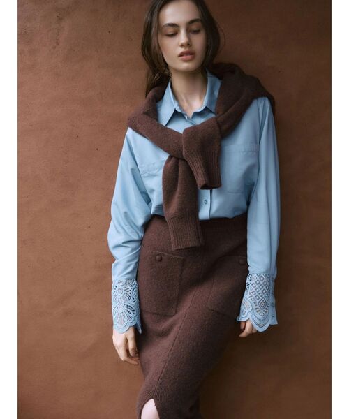 chiisa　LAGUNAMOON レースカフスシャツ レースカフスシャツ（シャツ/ブラウス）｜LAGUNAMOON（ラグナムーン