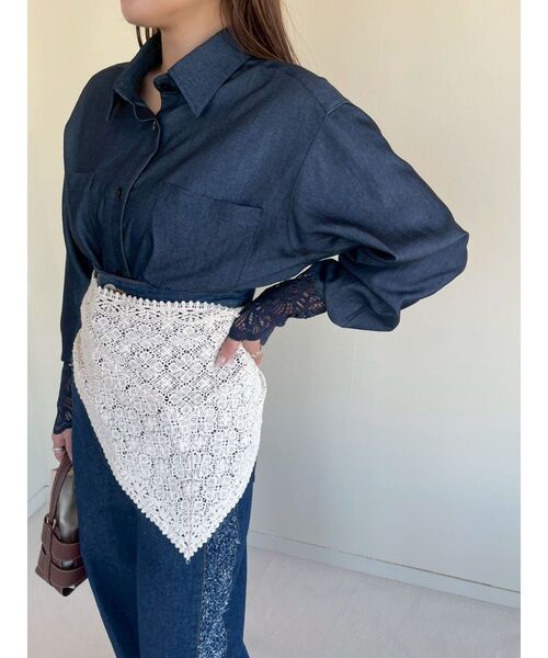 LAGUNAMOON(ラグナムーン)の「レースカフスシャツ(シャツ/ブラウス・レディース・ブルー/インディゴブルー/ホワイト・FREE)」の19枚目の写真