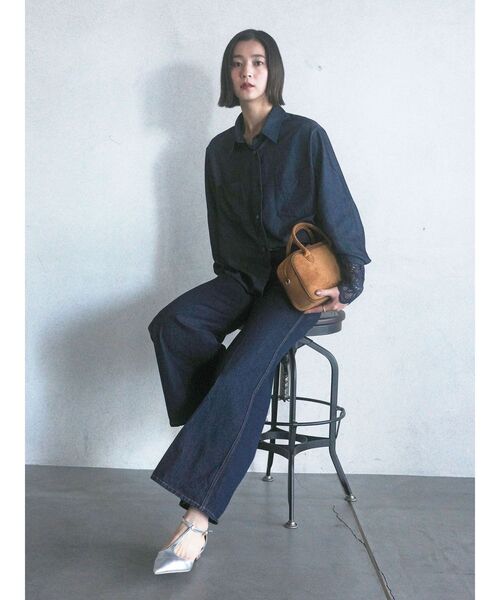 LAGUNAMOON（ラグナムーン）の「レースカフスシャツ（シャツ/ブラウス・レディース・ブルー/インディゴブルー/ホワイト・FREE）」の6枚目の写真