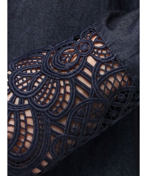 LAGUNAMOON(ラグナムーン)の「レースカフスシャツ(シャツ/ブラウス・レディース・ブルー/インディゴブルー/ホワイト・FREE)」の5枚目の写真