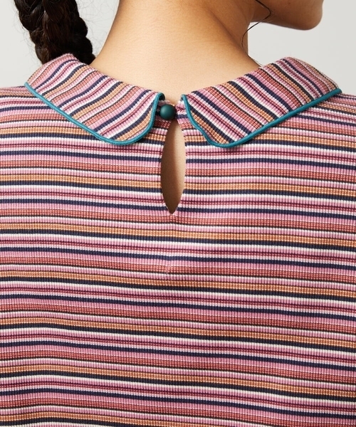 Jocomomola(ホコモモラ)の「Dentado ボーダー襟付きカットソー(Tシャツ/カットソー・レディース・ピンク/グリーン・40)」の11枚目の写真
