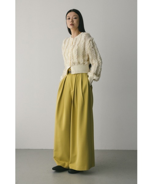 STYLEMIXER(スタイルミキサー)の「ハイウエストタックワイドパンツ(スラックス・レディース・イエロー/ブラック/ライトベージュ・SMALL/MEDIUM)」の22枚目の写真