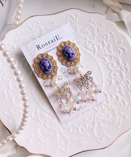 tone(トーン)の「【RosraiE】レディカメオレース シャンデリア ロング イヤリング(MA)(イヤリング・レディース・ゴールド・FREE)」の3枚目の写真