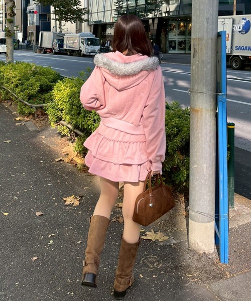 Another Branch olive des olive（アナザーブランチオリーブデオリーブ）の「[SETUP]ピグメント風スウェットティアードSK（スカート・レディース・チャコールグレー/ピンク/ネイビー・FREE）」の12枚目の写真