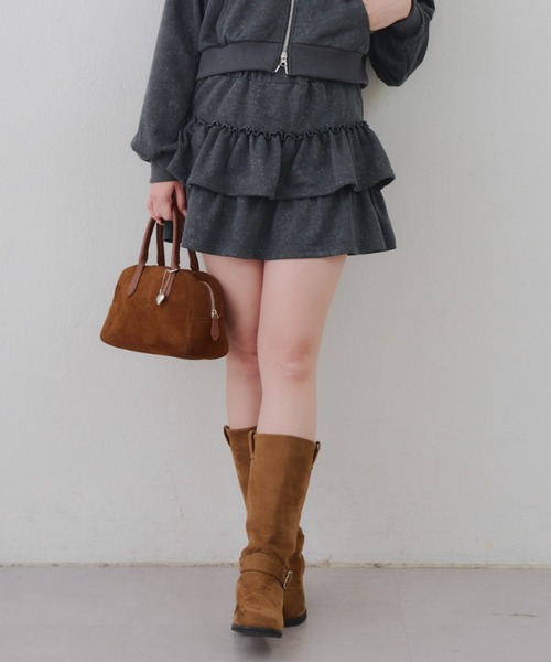 Another Branch olive des olive（アナザーブランチオリーブデオリーブ）の「[SETUP]ピグメント風スウェットティアードSK（スカート・レディース・チャコールグレー/ピンク/ネイビー・FREE）」の22枚目の写真