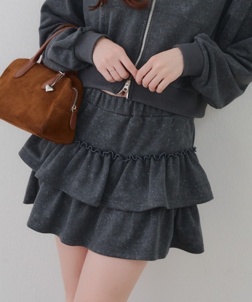Another Branch olive des olive（アナザーブランチオリーブデオリーブ）の「[SETUP]ピグメント風スウェットティアードSK（スカート・レディース・チャコールグレー/ピンク/ネイビー・FREE）」の21枚目の写真