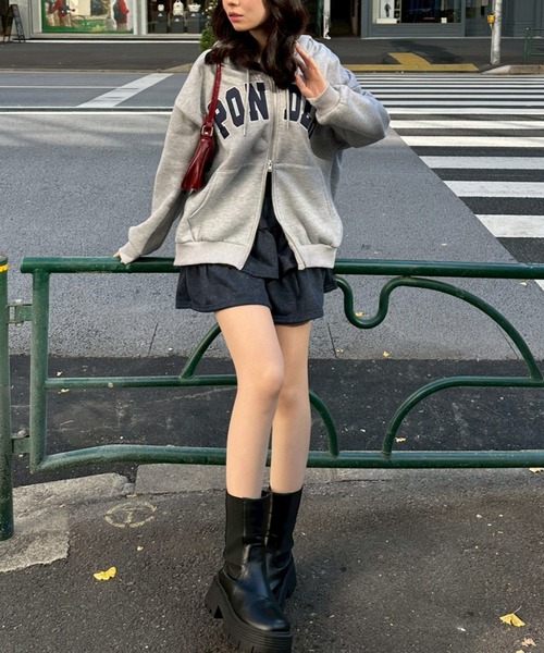 Another Branch olive des olive（アナザーブランチオリーブデオリーブ）の「[SETUP]ピグメント風スウェットティアードSK（スカート・レディース・チャコールグレー/ピンク/ネイビー・FREE）」の20枚目の写真