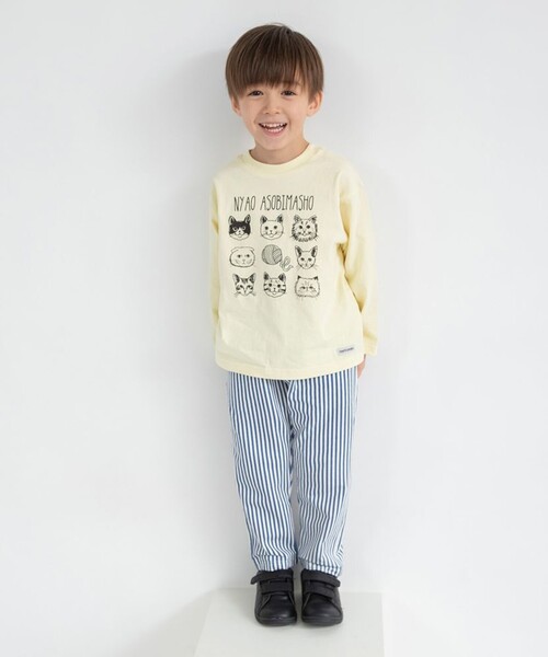 BRANSHES（ブランシェス）の「【ブランシェスmini】まえうしろどっちも着られる長袖Tシャツ（Tシャツ/カットソー・キッズ・杢グレー/イエロー/ネイビー/ブラック/アイボリー・130/100/120/110/90/80）」の10枚目の写真