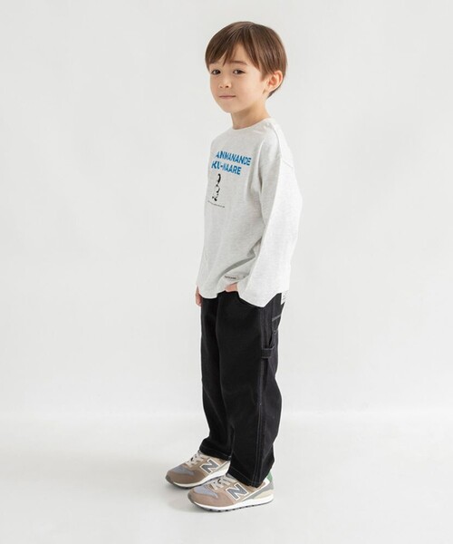 BRANSHES（ブランシェス）の「【ブランシェスmini】まえうしろどっちも着られる長袖Tシャツ（Tシャツ/カットソー・キッズ・杢グレー/イエロー/ネイビー/ブラック/アイボリー・130/100/120/110/90/80）」の21枚目の写真