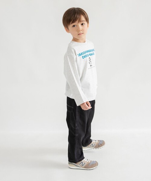 BRANSHES（ブランシェス）の「【ブランシェスmini】まえうしろどっちも着られる長袖Tシャツ（Tシャツ/カットソー・キッズ・杢グレー/イエロー/ネイビー/ブラック/アイボリー・130/100/120/110/90/80）」の22枚目の写真