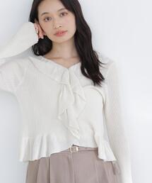 NATURAL BEAUTY BASIC（ナチュラルビューティーベーシック）の「◇フリルトリムカーディガン（カーディガン/ボレロ）」