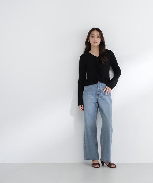 NATURAL BEAUTY BASIC(ナチュラルビューティーベーシック)の「◇フリルトリムカーディガン(カーディガン/ボレロ・レディース・オフホワイト/オレンジ/ブラック・FREE)」の7枚目の写真