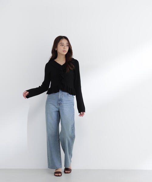 NATURAL BEAUTY BASIC(ナチュラルビューティーベーシック)の「◇フリルトリムカーディガン(カーディガン/ボレロ・レディース・オフホワイト/オレンジ/ブラック・FREE)」の9枚目の写真