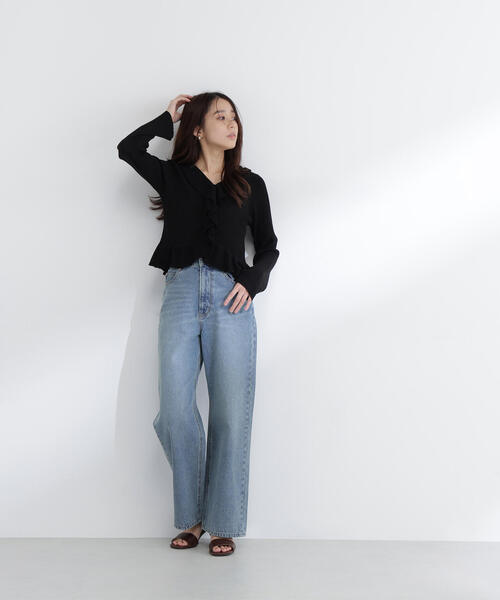 NATURAL BEAUTY BASIC(ナチュラルビューティーベーシック)の「◇フリルトリムカーディガン(カーディガン/ボレロ・レディース・オフホワイト/オレンジ/ブラック・FREE)」の11枚目の写真